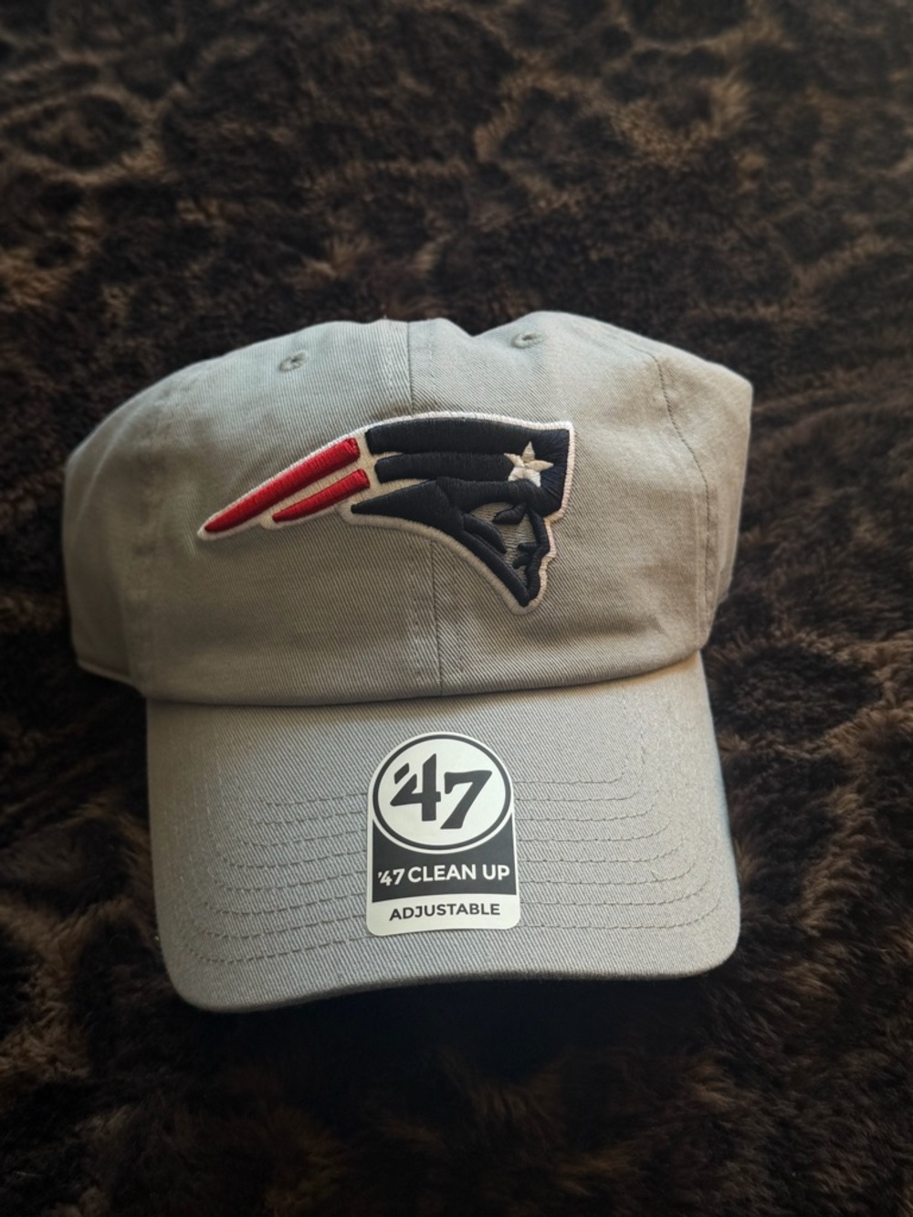 47 New England Patriots Grey Adjustable Cap with Team Logo